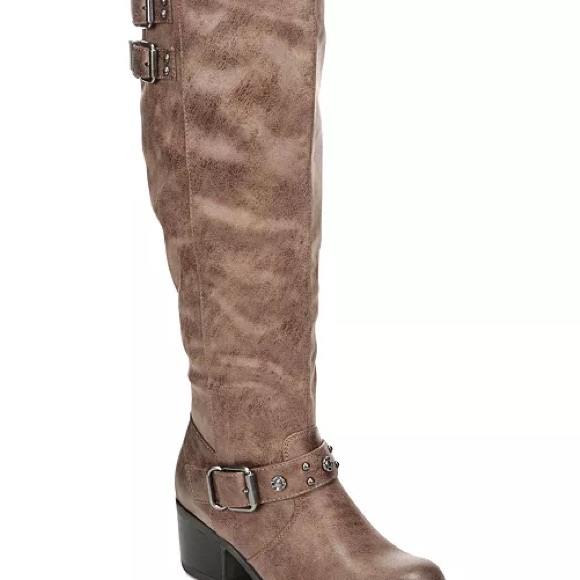 Carlos Santana Tan Knee High Riding Boots